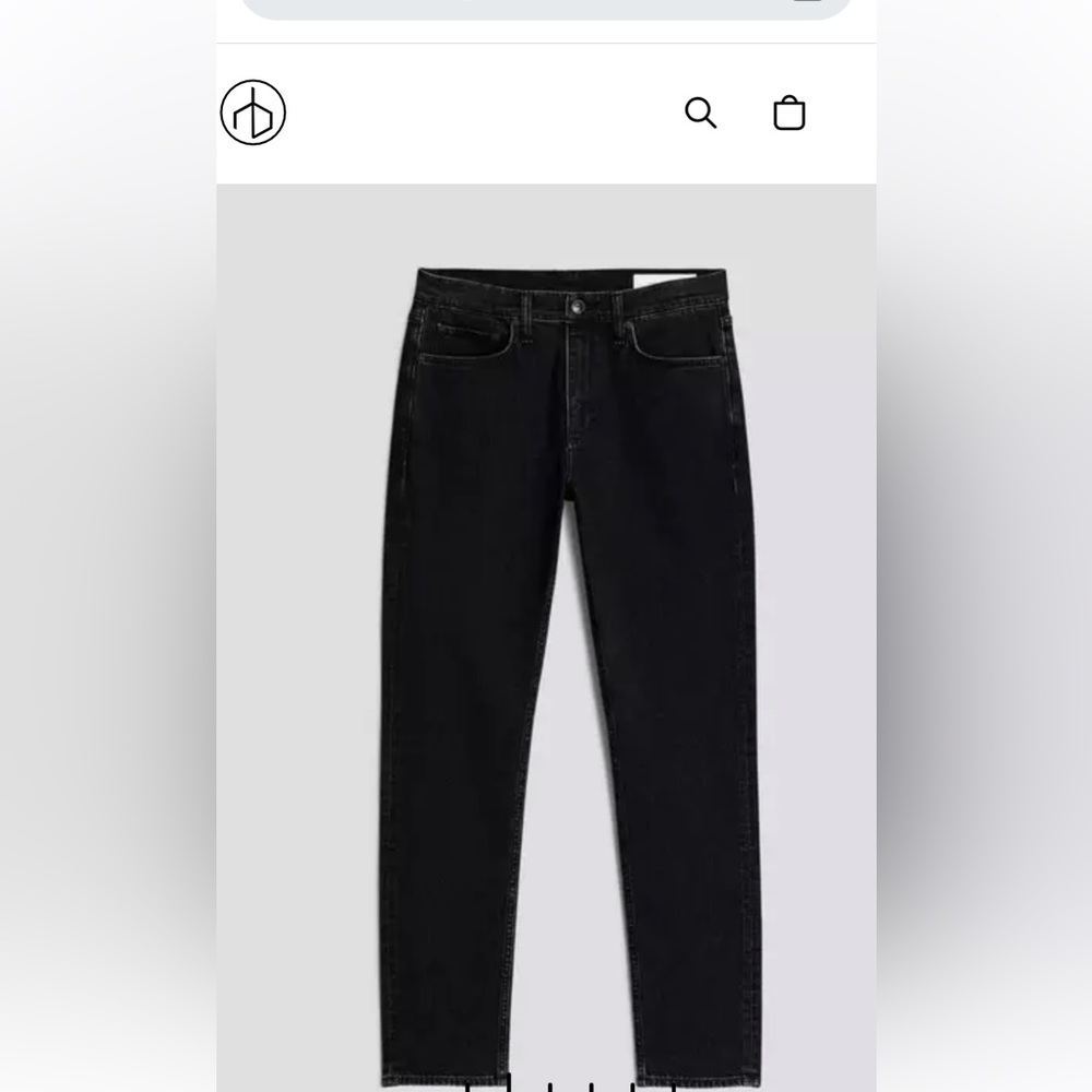 Rag & Bone Men’s Fit 2 Slim washed black button-fly jeans